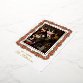 Foto Modern minimal gebladerte script kerst Folie Feestdagenkaart (Gedraaid)