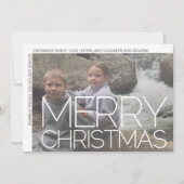 Foto Modern Minimal White Border Merry Kerstmis Feestdagenkaart (Voorkant)