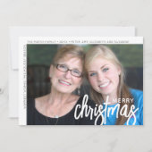 Foto Modern Minimal White Border Merry Kerstmis Feestdagenkaart (Voorkant)