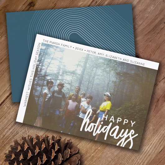 Foto modern - Minimale witrand, offset gelukkig Feestdagenkaart