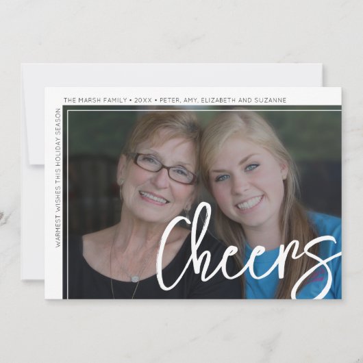 Foto modern - minimale witrand offsetkaas feestdagenkaart (Voorkant)