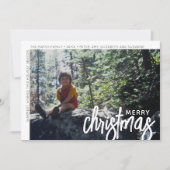 Foto Modern - Minimale witte rand offset Merry C Feestdagenkaart (Voorkant)