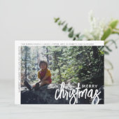 Foto Modern - Minimale witte rand offset Merry C Feestdagenkaart (Staand voorkant)