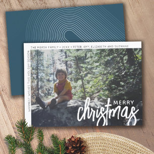 Foto Modern - Minimale witte rand offset Merry C Feestdagenkaart
