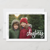 Foto Modern - Minimale Witte Rand Offset Vrolijk Feestdagenkaart (Voorkant)