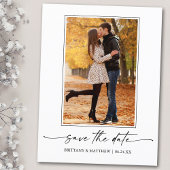 Foto Modern Minimalist Ink Script Save the Date Briefkaart