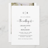 Foto Modern Minimalist Script Weddenschap Kaart (Voorkant / Achterkant)