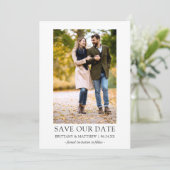 Foto Modern Minimalist Simple Save Our Date Kaart (Staand voorkant)