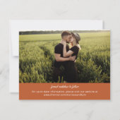 Foto Modern Minimalist Terracotta Save the Date (Achterkant)
