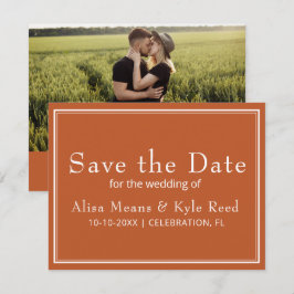 Foto Modern Minimalist Terracotta Save the Date