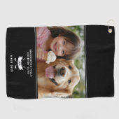 Foto Modern Monogram Initialen Golfer Club Naam Golfhanddoek (Horizontaal)