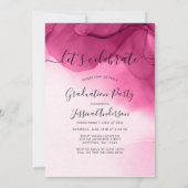 Foto Modern Pink Ink Graduation Party Kaart (Achterkant)