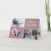 Foto Modern Prettig Kerst Feest Familie Feestdagen Kaart (Voorkant)