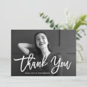 Foto modern script Afstuderen Bedankkaart (Staand voorkant)