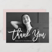 Foto modern script Afstuderen Bedankkaart (Voorkant / Achterkant)