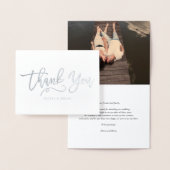 Foto modern script bruiloft Hartelijk dank Folie Kaarten (Display)