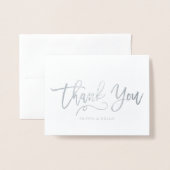 Foto modern script bruiloft Hartelijk dank Folie Kaarten (Voorkant met envelop)
