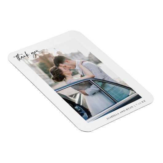 Foto modern script bruiloft Hartelijk dank Magneet (Rechterzijde)