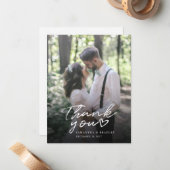 Foto modern script bruiloft Hartelijk dank Notitiekaartje (Voorkant / Achterkant in situ)