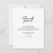 Foto modern script bruiloft Hartelijk dank Notitiekaartje (Achterkant)