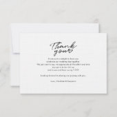 Foto modern script bruiloft Hartelijk dank Notitiekaartje (Achterkant)