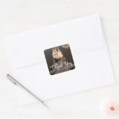 Foto modern script bruiloft Hartelijk dank Vierkante Sticker (Envelop)