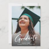 Foto Modern Script Groen Pet Party Afstuderen Kaart (Voorkant)