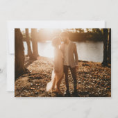 Foto modern Script Navy Blue en Silver Wedding 4 Save The Date (Achterkant)