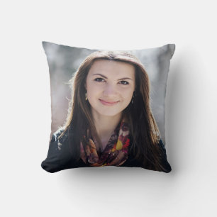 Foto modern script roze White Stripe Afstuderen Kussen