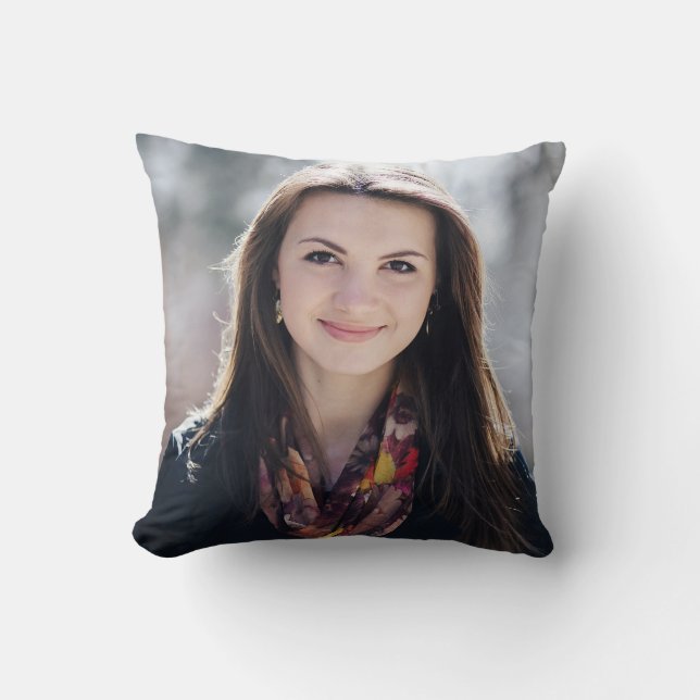 Foto modern script roze White Stripe Afstuderen Kussen (Voorkant)