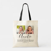 Foto modern script tante Quote Tote Bag (Achterkant)