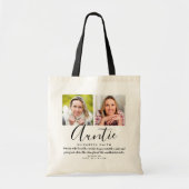Foto modern script tante Quote Tote Bag (Voorkant)