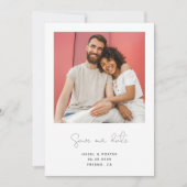Foto modern script Verloving Save The Date (Voorkant)