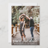 Foto modern script Verloving Save The Date (Voorkant)