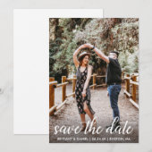 Foto modern script Verloving Save The Date (Voorkant / Achterkant)