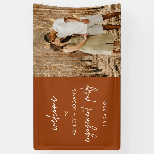 Foto Modern Terracotta Engagement Party Spandoek (Verticaal)