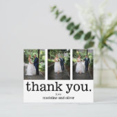 Foto Modern Type writer Text Weddenschap Bedankt Briefkaart (Staand voorkant)