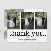 Foto Modern Type writer Text Weddenschap Bedankt Briefkaart (Voorkant / Achterkant)