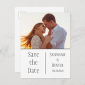 Foto Modern Typografie Aangepast sparen de Datum Aankondigingskaart (Voorkant / Achterkant)