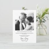 Foto Modern Typography MR & MRS Wedding Bouquet Bedankkaart (Staand voorkant)