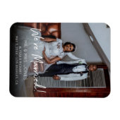 Foto Modern Typography Wedding Announcement Magneet (Horizontaal)