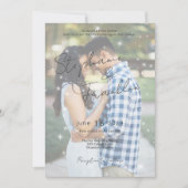 Foto Modern Vellum Sparkle Wedding Invitation Kaart (Voorkant)