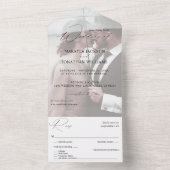 Foto Modern Vertical 4 Wedding All In One Uitnodiging (Binnen)