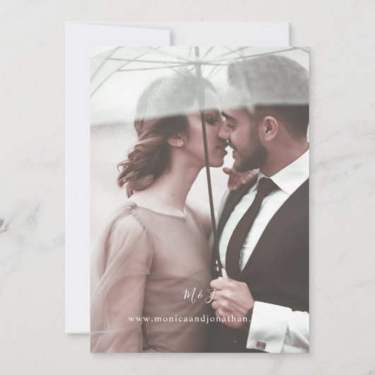 Foto Modern Vertical 4 Wedding Kaart (Achterkant)