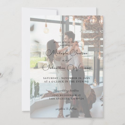 Foto Modern Vertical 9 Wedding Invitation Kaart (Voorkant)