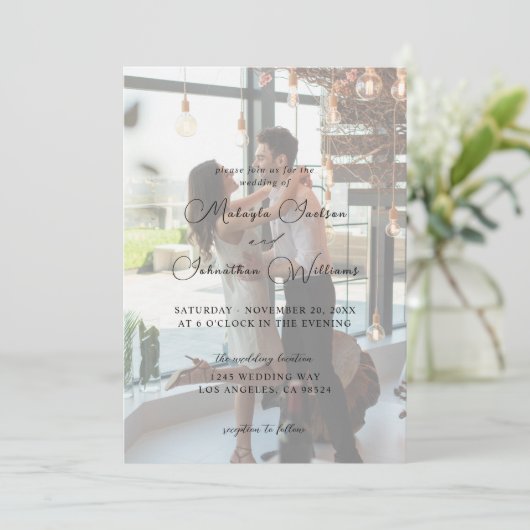 Foto Modern Vertical 9 Wedding Invitation Kaart (Staand voorkant)