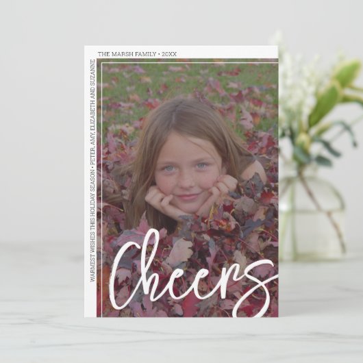 Foto Modern - Verticale witrand Offset Cheques Feestdagenkaart (Staand voorkant)
