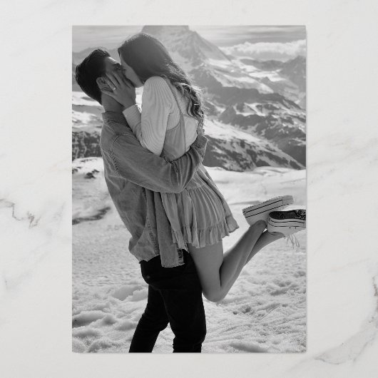 Foto Modern Wedding Save the Date Roos Gold Folie Uitnodiging (Achterkant)