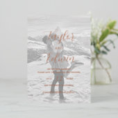 Foto Modern Wedding Save the Date Roos Gold Folie Uitnodiging (Staand Voorkant)
