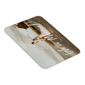 Foto Modern Wh Typografie Wedding Announcement Magneet (Rechterzijde)